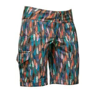 Colorful Feather Print Women's Athletic Shorts